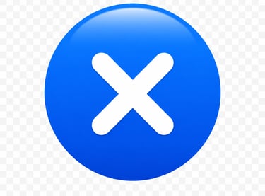 Blue X icon for problem list items