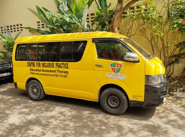 Yellow school van for the Centre for Inclusive Practice from Vanna Ventures