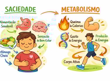ilustração simples de saciedade  metabolismo.