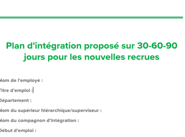 Modèle fiche d'intégration nouveau salarié word