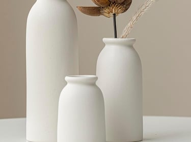 Set of 3 Small Ceramic Vases 