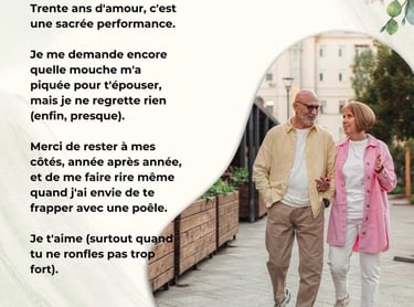 texte anniversaire de mariage 30 ans humour femme