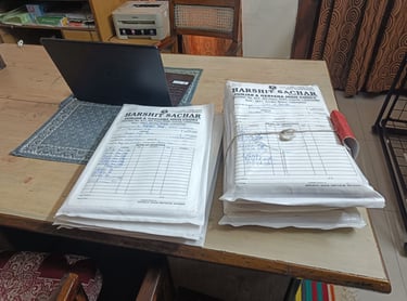 Advocate Harshit Sachar Working Office with Case Files lying on table