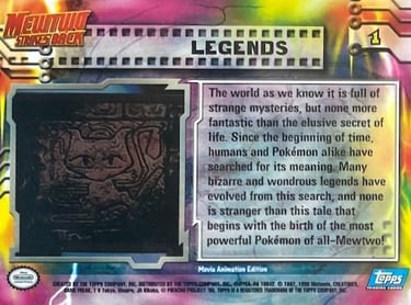 1 Legends Topps Pokémon The FIrst Movie back