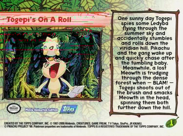 1 Togepi's On A Roll Topps Pokémon The first Movie 2000 back