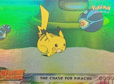 28 The Chase For Pikachu Topps Pokémon The First Movie rainbow foil