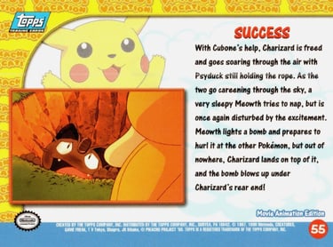 55 Sucess Topps Pokémon The First Movie back