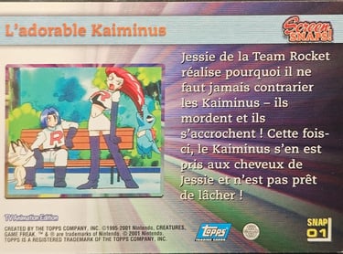 Snaps01 L'adorable Kaiminus topps série 3 Johto