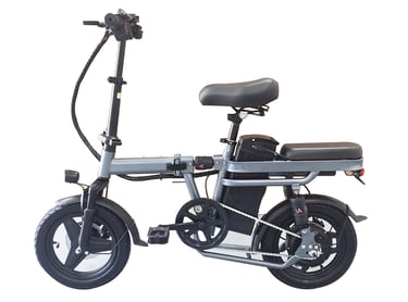 a small electric scooter with a seat and a seat