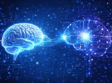 two brainwaves with a brain and a brain