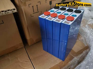 detail of prismatic LiFePO4 battery cells