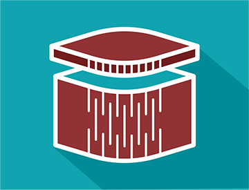 a curved box with a closed lid