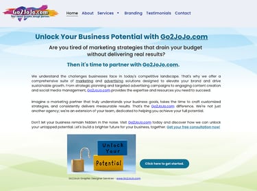 Go 2 JoJo Website Designs Page Website Design Image www.Go2JoJo.com