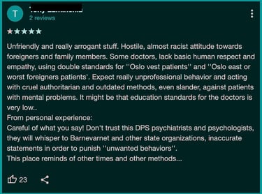 oslo kommune helseetaten, Statsforvalteren i Oslo,Diakonhjemmet sykehus,Voksenpsykiatrisk avdeling V