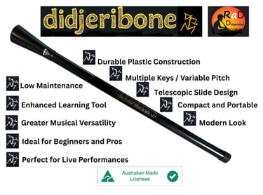 an image showing the features and benifts of a didgeribone