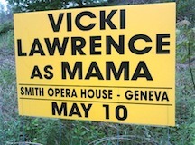 Lawn sign that communicates every important message about an event succinctly.