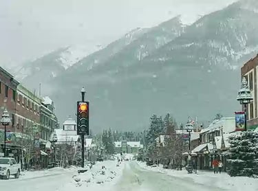 Winter shuttle van for transfers to Banff and Lake Louise ski resorts