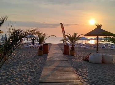 Oasis Beach near Lozenets, Bulgaria: A beautiful coastal setting for yoga retreat guests at Yogessa Guest House.