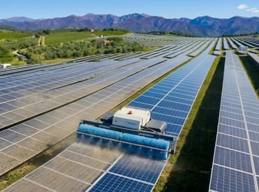 Robot di EnerRobot per pulizia pannelli fotovoltaici nel Nord Italia