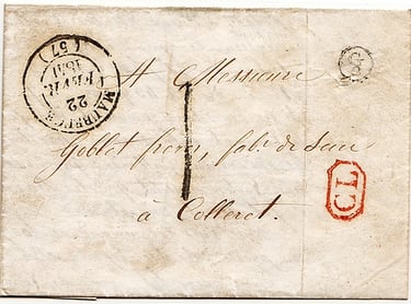 1841 : Lettre de BOUSIGNIES SUR ROC (lettre-timbre G2) pour COLLERET.