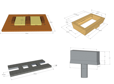 cast molds made in Sketchup 3D