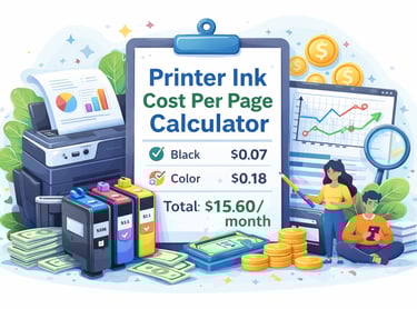 printer ink cost per page calculator