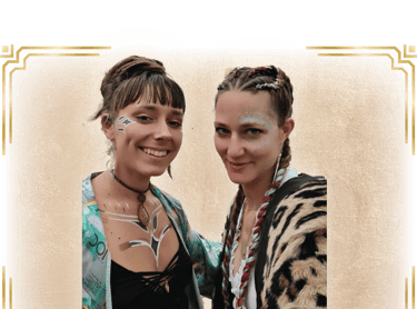 a woman with her hair done for a festival with braids and cornrows