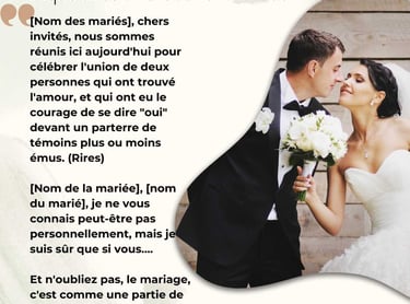 modele discours mariage humoristique