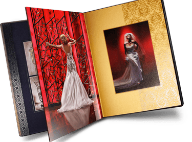 album de mariage ouvert de style DMA