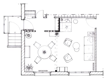 Maison G-T - Plan pièces de vie projet de réaménagement