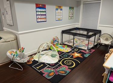 Daycare room showing separate infant area