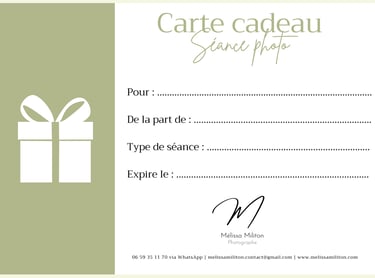 Carte cadeau séance photo à Bourges