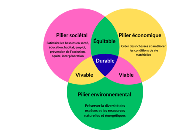 Les 3 piliers de la RSE : environnemental, sociétal, économique