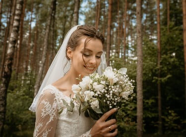 Laiminga jaunoji su puokšte gėlių. vestuviu-fotografija-Zarasai