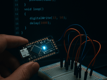 an esp32 being coded using ardiuno IDE ,which conected to a bread board via jumper wires