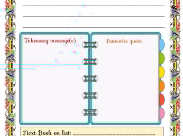 Reading Log Journal Page