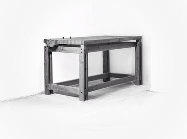 Modern wooden workbench