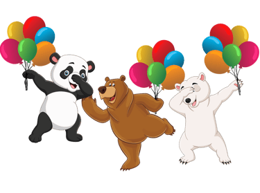 Didieji meškinai, šokanti balta meška, panda, lokys