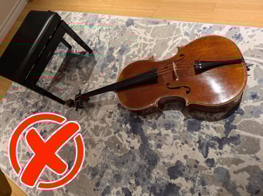 Unacceptable resting position for cello
