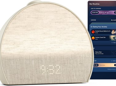 alarm clock with digital time in soft colors