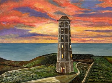 The Original Wicklow Head Lighthouse 2023 Acrylic on canvas, 9 x 12 x 3/4 inches  $165