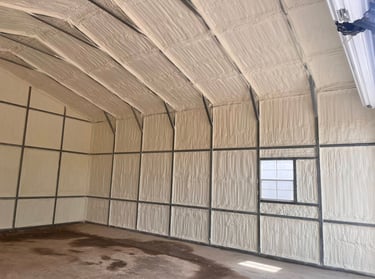 spray foam insulation in warehouse in conroe, texas