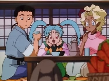 Tenchi Universe - Tenchi, Sasami, and Mihoshi