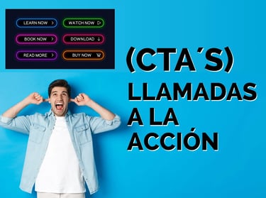 Hombre tapándose los oídos ante tantos CTA´s Llamadas a la acción
