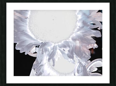 Art print featuring an artistic interpretation of Silver Sunflowers. 