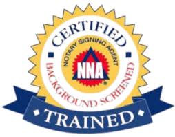 Certified Indiana Notary Signing Agent badge – NNA background screened and trained 