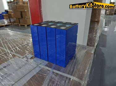 detail of prismatic LiFePO4 battery cells