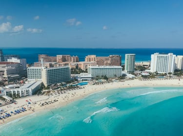 Cancun coast in Mexico