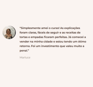 MARLUCI ALUNA DO CURSO DE TORTAS  EMPADAS