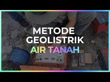 Geoelectric method for groundwater survey using resistivity meter and cables in the field.